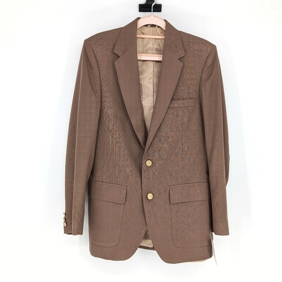 Woff Farah Tweed Blazer Brown 38L preppy Business casual academic nautical - Picture 3 of 10